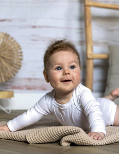 LIN-ROM550-Long Sleeve Baby Bodysuit Polyester